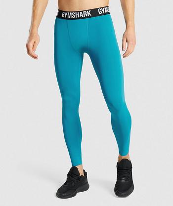 Legginsy Męskie Gymshark Element Baselayer Niebieskie | PL 4088LIS